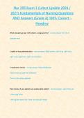 Nur 205 Exam 3 &lpar;Latest Update 2026 &sol; 2027&rpar; Fundamentals of Nursing Questions AND Answers &lbrace;Grade A&rcub; 100&percnt; Correct &ndash; Hondros &NewLine;&NewLine;