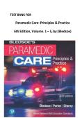 PARAMEDIC CARE PRINCIPLES & PRACTICE&comma; 6TH EDITION&comma; VOLUMES 1&ndash;5 BY BLEDSOE &ndash; CHAPTER 1 INTRODUCTION TO PARAMEDICINE TEST BANK 