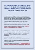 PTA BOARD EXAM NEWEST 2025&sol;2026 LATEST ACTUAL &NewLine;EXAM WITH 400&plus; QUESTIONS AND CORRECT DETAILED &NewLine;ANSWERS ALREADY GRADED A&plus; &sol; PHYSICAL THERAPIST &NewLine;ASSISTANT ACTUAL EXAM &lpar;BRAND NEW&rpar; 