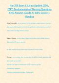 Nur 205 Exam 1 &lpar;Latest Update 2026 &sol; 2027&rpar; Fundamentals of Nursing Questions AND Answers &lbrace;Grade A&rcub; 100&percnt; Correct - Hondros&NewLine;&NewLine;