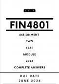 FIN4801 Assignment 2 Answers - Year Module &comma; 2026 &vert; Due Date June 2026