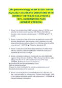 CMS pharmacology EXAM STUDY GUIDE &NewLine;2026&sol;2027 ACCURATE QUESTIONS WITH &NewLine;CORRECT DETAILED SOLUTIONS &vert;&vert; &NewLine;100&percnt; GUARANTEED PASS &NewLine;<NEWEST VERSION> 