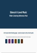 Pearson Edexcel A Level Music 9MU0 - Wider Listening Pack