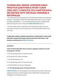 FLORIDA BAIL BONDS LICENSING EXAM PRACTICE QUESTIONS & STUDY GUIDE 2026&ndash;2027 &vert; COMPLETE DFS CHAPTER 648 & 903 REVIEW WITH DETAILED ANSWERS & RATIONALES