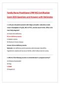 Family Nurse Practitioner &lpar;FNP-BC&rpar; Certification &NewLine;Exam 2025 Questions and Answers with Rationales