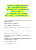 HOSA BOWL PRACTICE EXAM &NewLine;QUESTIONS WITH CORRECT &NewLine;SOLUTIONS&vert;&vert;100&percnt; GUARANTEED &NewLine;PASS&vert;&vert;ALEADY A&plus; &NewLine;GRADED&vert;&vert;UPDATED 2026&sol;2027 &NewLine;SYLLABUS&vert;&vert;<<LATEST VERSION>> &NewLine;