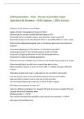 Instrumentation - final - Process Controller Exam&NewLine;Questions & Answers &ndash; 2026 Update &vert; 100&percnt; Correct