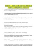 AMT MLT PRACTICE QUESTIONS WITH CORRECT ANSWERS 2026-2027&period;