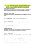 AMT MLT EXAM STUDY GUIDE QUESTIONS WITH CORRECT ANSWERS 2026-2027&period;