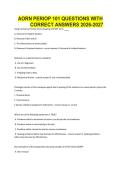 AORN PERIOP 101 QUESTIONS WITH CORRECT ANSWERS 2026-2027