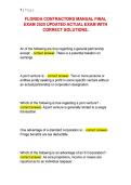 FLORIDA CONTRACTORS MANUAL FINAL &NewLine;EXAM 2025 UPDATED ACTUAL EXAM WITH &NewLine;CORRECT SOLUTIONS&period;