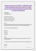 Virginia Armed Security Officer Certification Exam Practice Questions And Correct Answers &lpar;Verified Answers&rpar; Plus Rationales 2026 Q&A&vert; Already Rated  A&plus; Instant Download Pdf