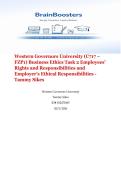 Western Governors University &vert; &lpar;C717 &ndash; FZP1&rpar; &vert; Business Ethics &vert; Task 2  &vert; Employees&rsquo; Rights and Responsibilities and Employer&rsquo;s Ethical Responsibilities - Tammy Sikes 