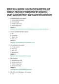BIOMEDICAL SCIENCE EXAMINATION QUESTIONS AND &NewLine;CORRECT ANSWER WITH EXPLANATION GRADED A&plus; &NewLine;STUDY GUIDE 