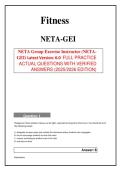 NETA Group Exercise Instructor &lpar;NETA-GEI&rpar; Latest Version&colon; 6&period;0  FULL PRACTICE ACTUAL QUESTIONS WITH VERIFIED ANSWERS &lpar;2025&sol;2026 EDITION&rpar;