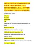 HEALTH ASSESSMENT HESI EXAMS WITH 100&percnt; ACCURATE ANSWERS LATEST DOWNLOADED 2025&sol;2026 A COMPLETE SOLUTION BEST RATED A&plus; FOR SUCCESS