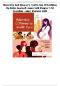 TEST BANK FOR MATERNITY AND WOMEN'S HEALTH CARE 13TH EDITION BY DEITRA LEONARD LOWDERMILK CHAPTER 1-50 COMPLETE &period;LATEST UPDATED 2026