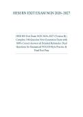 HESI RN EXIT EXAM WITH NGN LATEST VERSION B 2026-2027&sol;HESI EXIT RN &NewLine;NEXT GENERATION EXAM ALL 160 QUESTIONS AND CORRECT DETAILED &NewLine;ANSWERS
