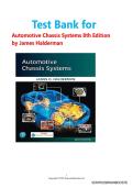 Test Bank for Automotive Chassis Systems 8th Edition by James Halderman&vert; 9780135758748&vert; All Chapters 1-37&vert; LATEST 2026 A&plus;