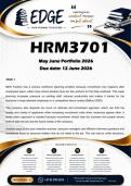 HRM3701 May June Portfolio &lpar;ANSWERS&rpar; 2026 - DISTINCTION GUARANTEED