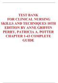 TEST BANK FOR CLINICAL NURSING SKILLS AND TECHNIQUES 11TH EDITION BY ANNE GRIFFIN PERRY&comma; PATRICIA A&period; POTTER CHAPTER 1-43 COMPLETE GUIDE  LATEST EDITION 2026