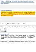 NR-293 &ndash; Pharmacology for Nursing Practice&comma; continuing with advanced&sol;hard &NewLine;difficulty&comma; clinical judgment&comma; medication safety&comma; adverse effects&comma; patient education&comma; and &NewLine;dosage calculations&period; &NewLine; &NewLine;Exam Title &lpar;third version&rpar;&colon; &NewLine;Mastering Medication Management
