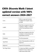C959 Discrete Math I latest updated version with 100- correct answers 2026-2027&period;