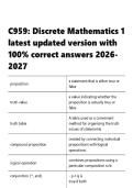 WGU C959 Discrete Mathematics 1 latest updated version with 100- correct answers 2026-2027