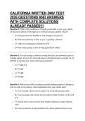 CALIFORNIA WRITTEN DMV TEST 2026 QUESTIONS AND ANSWERS WITH COMPLETE SOLUTIONS ALREADY PASSED&excl;&excl;&excl;