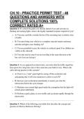 CH&period;10 - CALIFORNIA PRACTICE PERMIT TEST - 46 QUESTIONS AND ANWSERS WITH COMPLETE SOLUTIONS 100&percnt; CORRECT RATED A&plus;