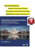 instructor's Manual for American Government&colon; Political Development and Institutional Change&comma; 12th Edition by Cal Jillson &lpar;Complete Chapters 1-16&rpar;