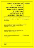 NCCER ELECTRICAL &NewLine;LEVEL 1 MOD 1 &NewLine;ORIENTATION TO THE &NewLine;ELECTRICAL TRADE &NewLine;STUDY EXAM &NewLine;QUESTIONS AND &NewLine;ANSWERS 2026 - 2027