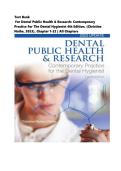 Test Bank - for Dental Public Health & Research&colon; Contemporary Practice for the Dental Hygienist 4th Edition&comma; &lpar;Christine Nathe&comma; 2016&rpar;&comma; Chapter 1-22 &vert; All Chapters
