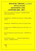 HOLISTIC 3209 KSU &NewLine;FINAL EXAM &NewLine;QUESTIONS AND &NewLine;ANSWERS 2026 - 2027