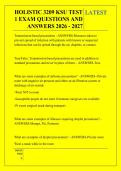 HOLISTIC 3209 KSU TEST &NewLine;1 EXAM QUESTIONS AND &NewLine;ANSWERS 2026 - 2027