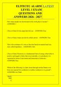 ELITECEU ALARM &NewLine;LEVEL 1 EXAM &NewLine;QUESTIONS AND &NewLine;ANSWERS 2026 - 2027 