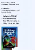 Samenvatting Hoofdlijnen Nederlands recht C&period;J&period; Loonstra hele boek - 17e editie 2025 &plus; oefentoets &plus; leerdoelen &plus; kernbegrippen 