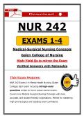 NUR 242 Exams 1-4 &ndash; Medical-Surgical Nursing Concepts &ndash; &lpar;2026&rpar; Actual Questions & Answers &lpar;Galen College of Nursing&rpar;