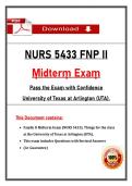 NURS 5433 FNP II Midterm Exam &ndash; &lpar;2026&rpar; Actual Questions & Answers &lpar;University of Texas at Arlington&rpar;