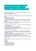 CONTRACTOR MANAGEMENT MT EXAM QUESTIONS & VERIFIED CORRECT ANSWERS PASSED 100&percnt;