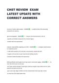 CHST REVIEW  EXAM &NewLine;LATEST UPDATE WITH &NewLine;CORRECT ANSWERS 