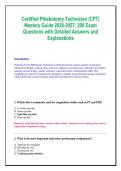 Certified Phlebotomy Technician &lpar;CPT&rpar; &NewLine;Mastery Guide 2026-2027&colon; 200 Exam &NewLine;Questions with Detailed Answers and &NewLine;Explanations