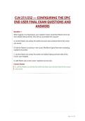 CLN 251&sol;252 &mdash; CONFIGURING THE EPIC END USER FINAL EXAM QUESTIONS AND ANSWERS