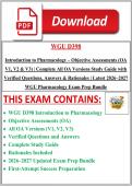 WGU D398 Introduction to Pharmacology &ndash; Objective Assessments &lpar;OA V1&comma; V2 & V3&rpar; &vert; Complete All OA Versions Study Guide with Verified Questions&comma; Answers & Rationales &vert; Latest 2026&ndash;2027 WGU Pharmacology Exam Prep Bundle