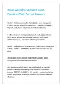 Asana Workflow Specialist Exam Questions With Correct Answers 