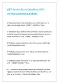 WKF Kumite Exam Questions With Verified Complete Solutions