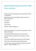 Epidemiology MCQ Exam Questions With Correct Answers