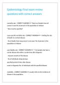 Epidemiology Final exam review questions with correct answers 