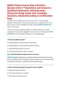QMAP Online Course Step 2 Practice Quizzes Units 1&ndash;7 Questions and Answers &vert; Qualified Medication Administration Personnel Study Guide with Complete Solutions&comma; Medication Safety & Certification Prep
