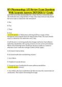 RN Pharmacology ATI Review Exam Questions &NewLine;With Accurate Answers 20252026 A&plus; Grade&period; 